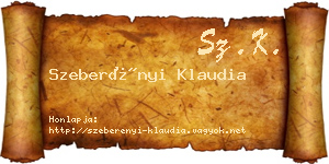 Szeberényi Klaudia névjegykártya